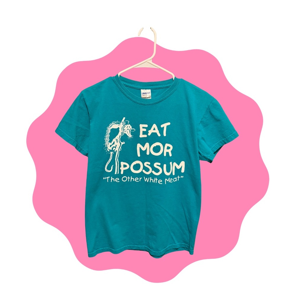 Gildan Teal Short Sleeve Tee with Fun Graphic
